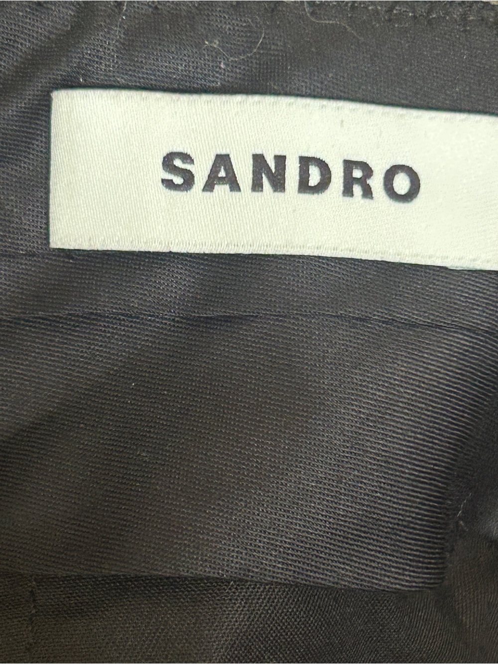 Sandro Carrot Top Cropped Black Pants Cuff Wide leg gorpcore Sieny high rise - Picture 10 of 16